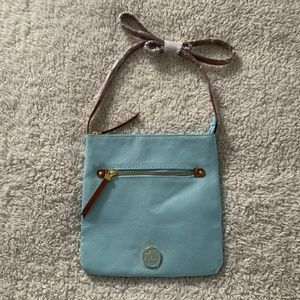 Joy Mangano Crossbody Light Blue Leather Bag New